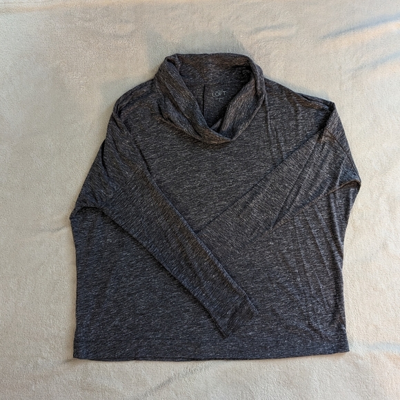 LOFT Tops - LOFT Cowl Neck L/S T-Shirt, Heather Gray- Size M